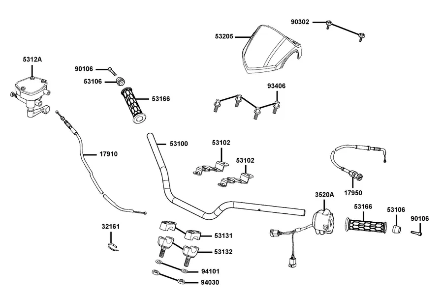 F03 Handle Steering parts diagram