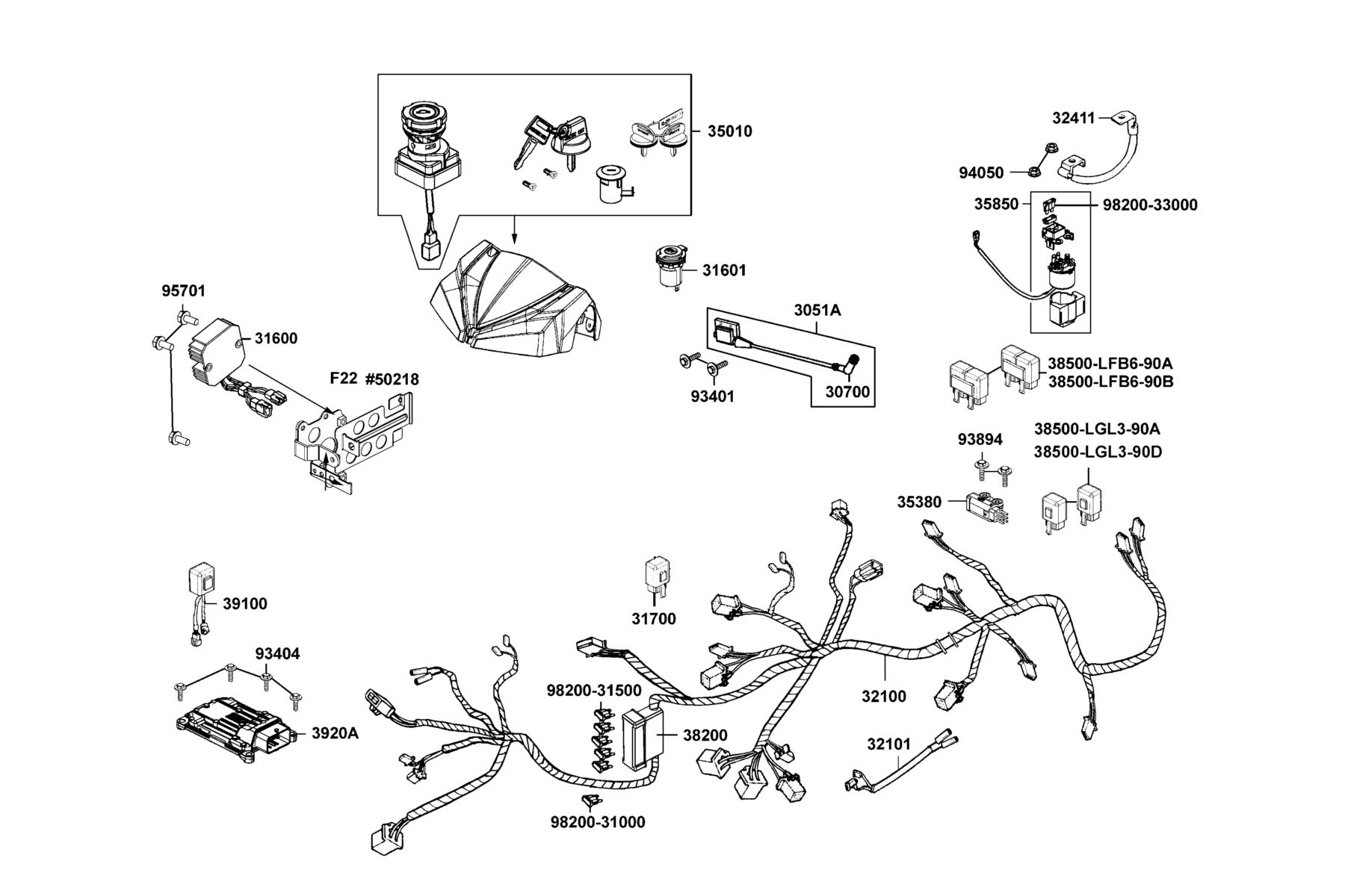 MXU 700i (2017~) Harness Wire parts diagram