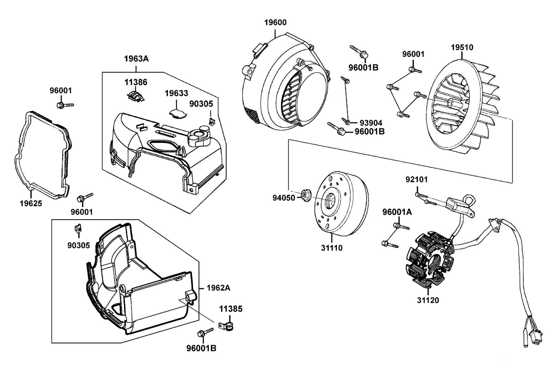 MONGOOSE 110i Fan Cover●Generator parts diagram