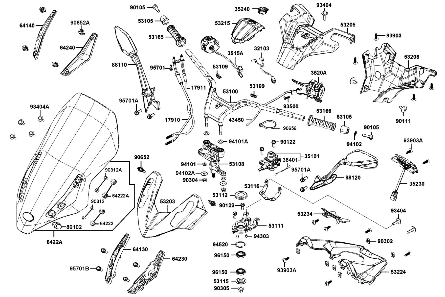 CV3 2023 Handle Steering●Handle Cover parts diagram