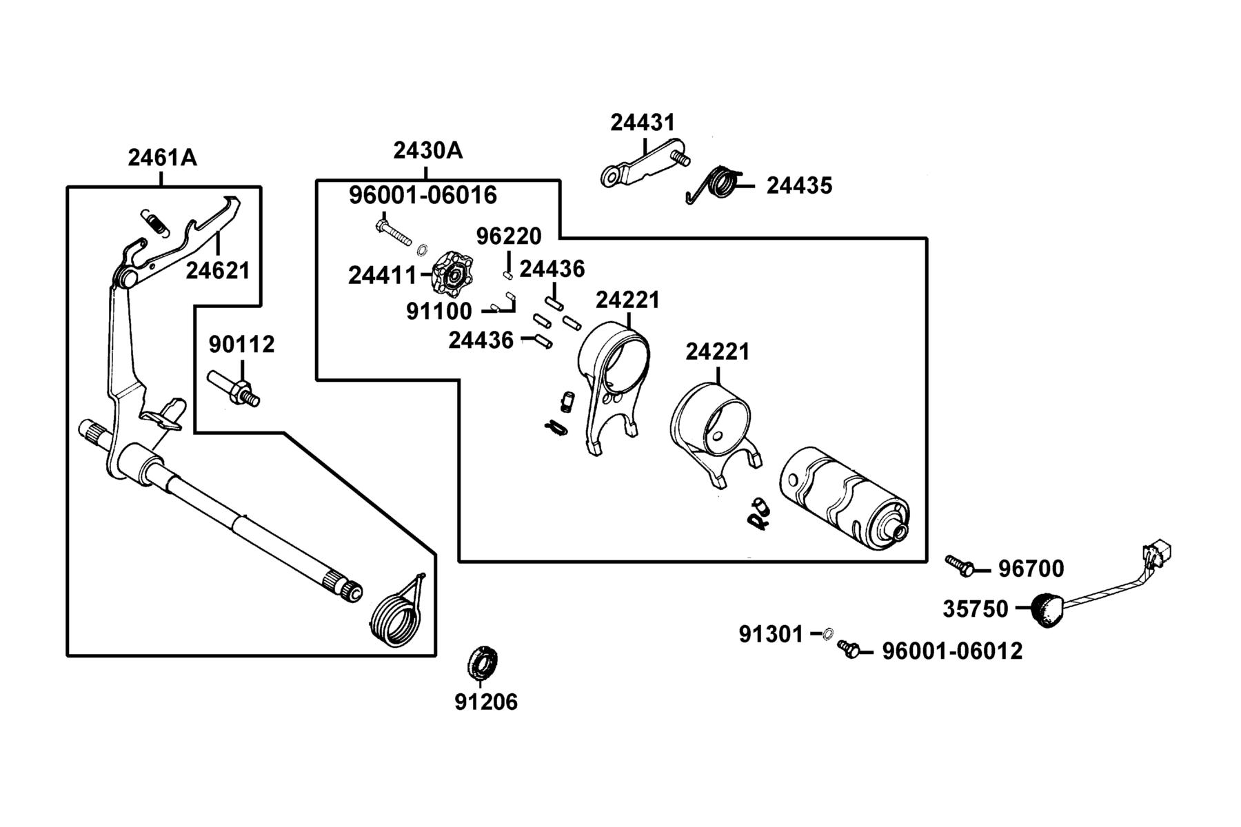 K-PIPE 125(2022) Spindle Gear Shift parts diagram