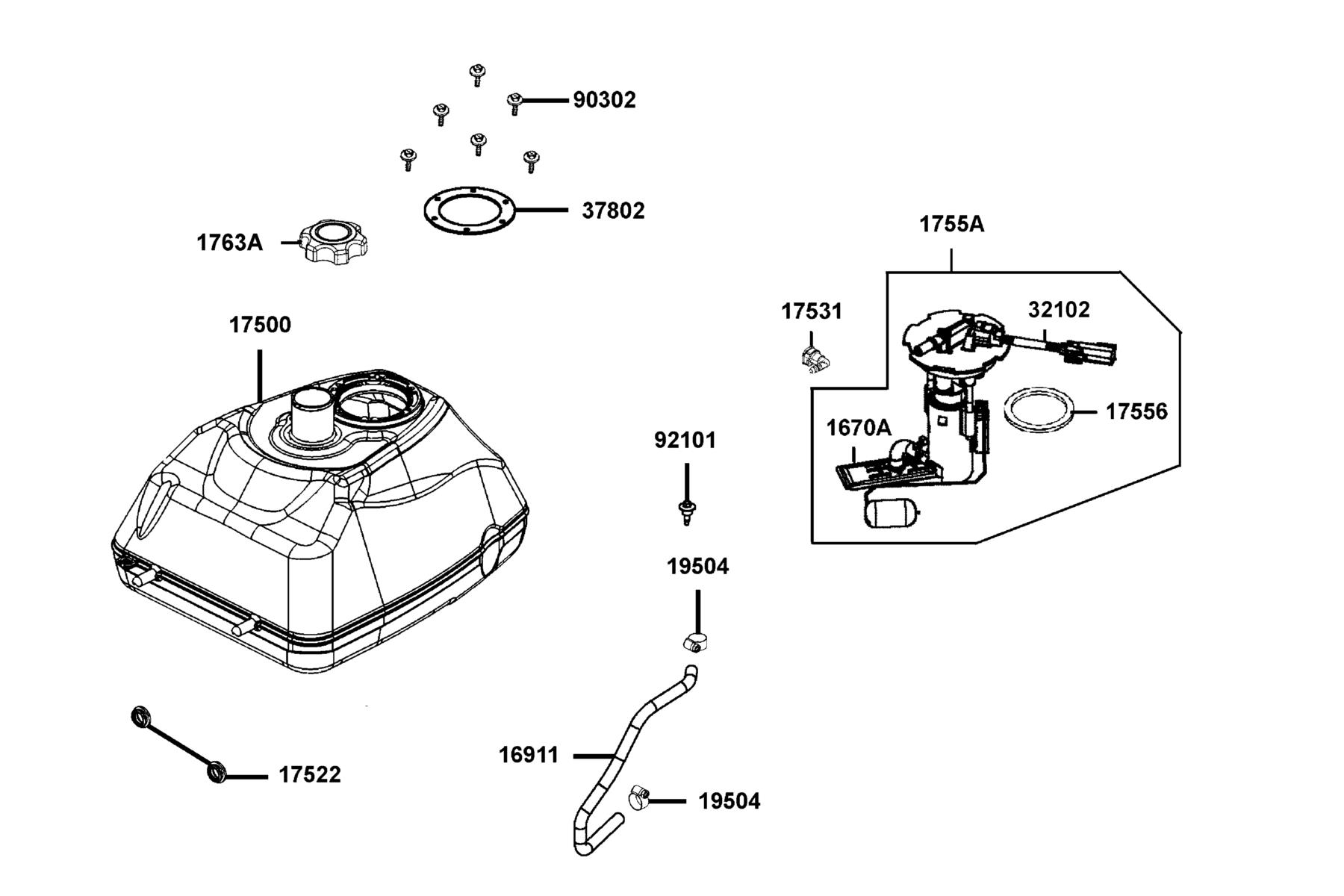 MXU 450i LE (2023) Fuel Tank parts diagram