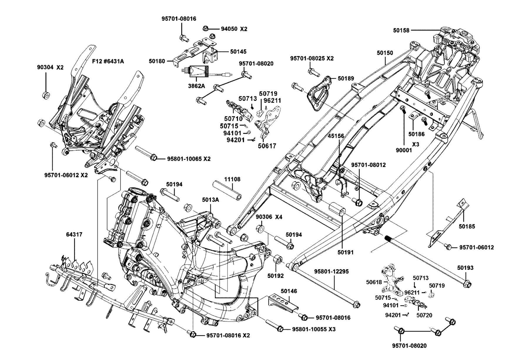 AK550 ST Frame Body parts diagram