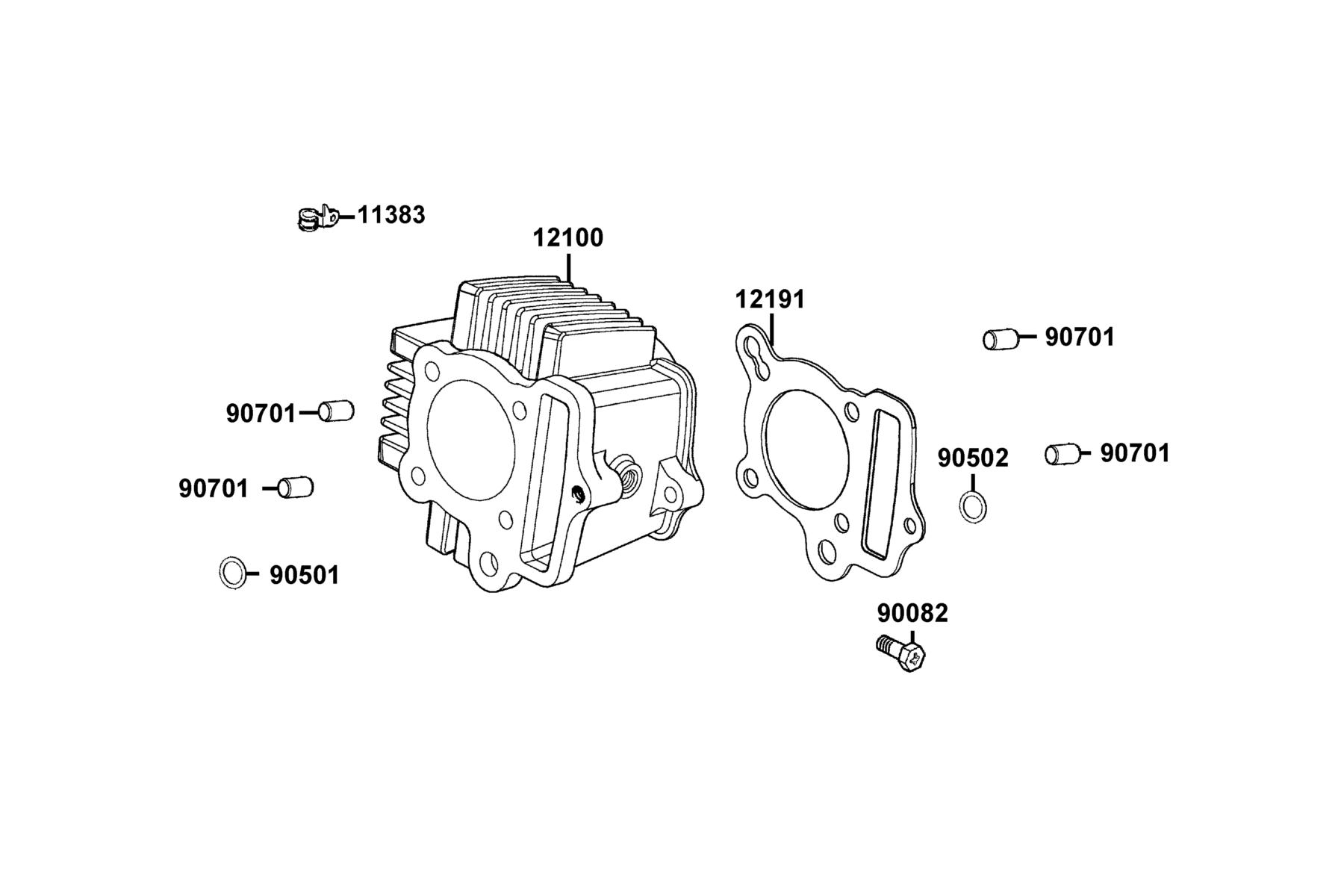 K-PIPE 125(2016~) Cylinder parts diagram