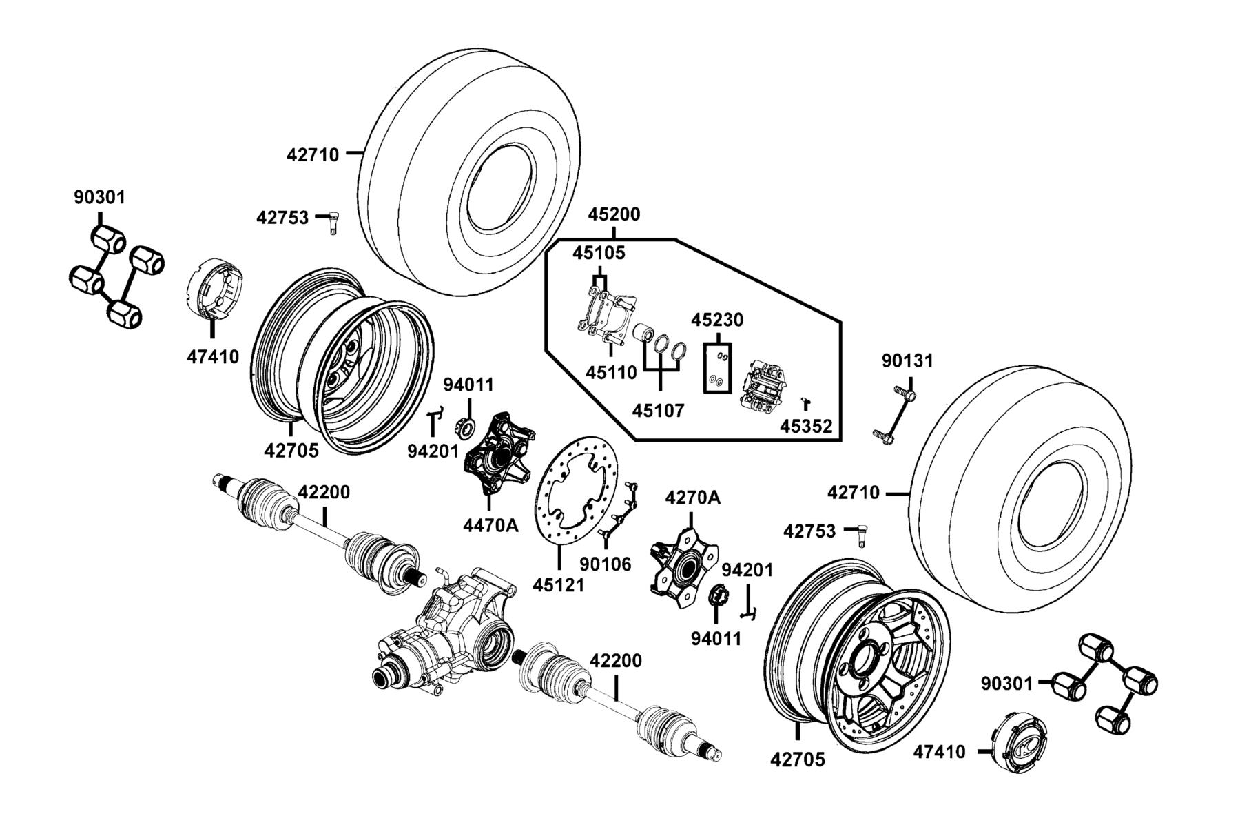 MAXXER 450I Rear Wheel parts diagram