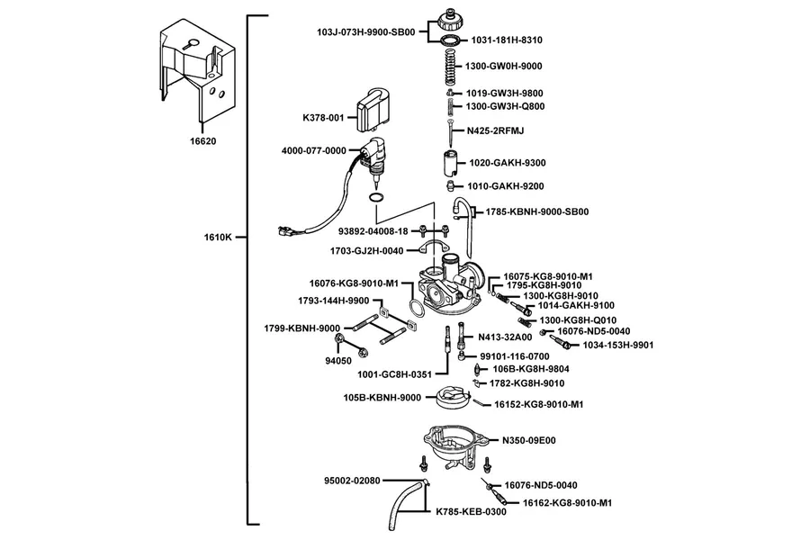 E11 Carburetor parts diagram