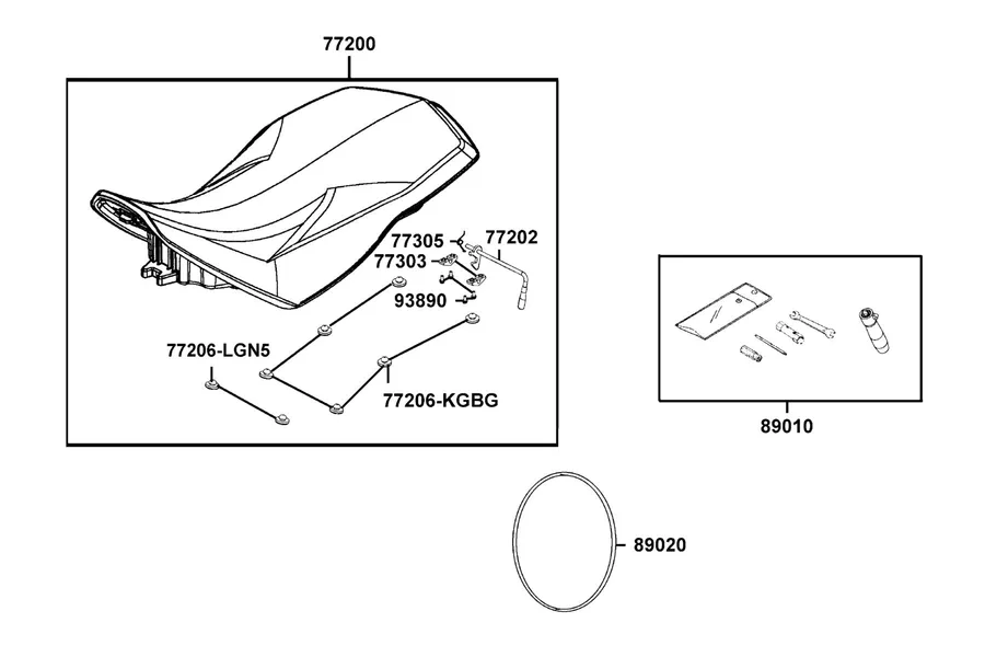 F09 Seat parts diagram