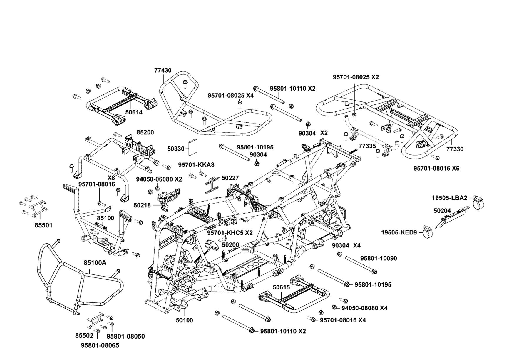 MXU 700i LE Frame Body parts diagram