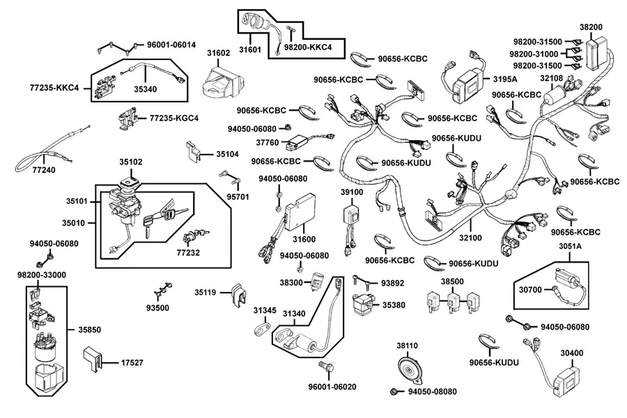 F19 Wire Harness parts diagram