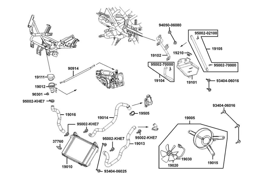 F20 Radiator parts diagram