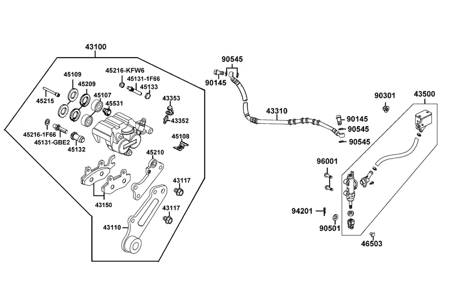 F09 Rear Brake Panel parts diagram