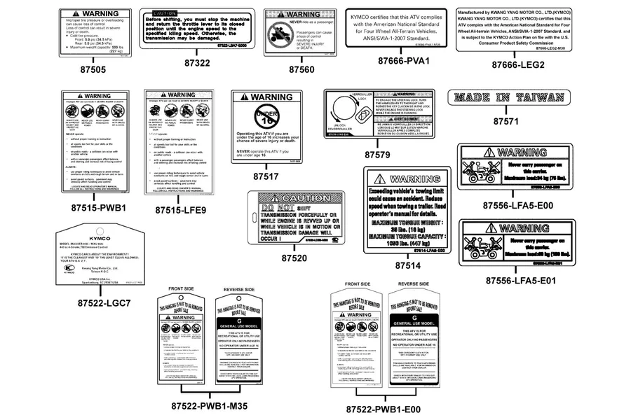 F23 Caution Label parts diagram