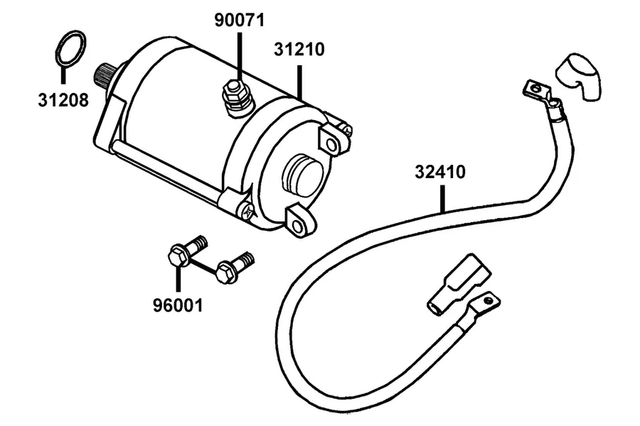 E10 Starter Motor parts diagram