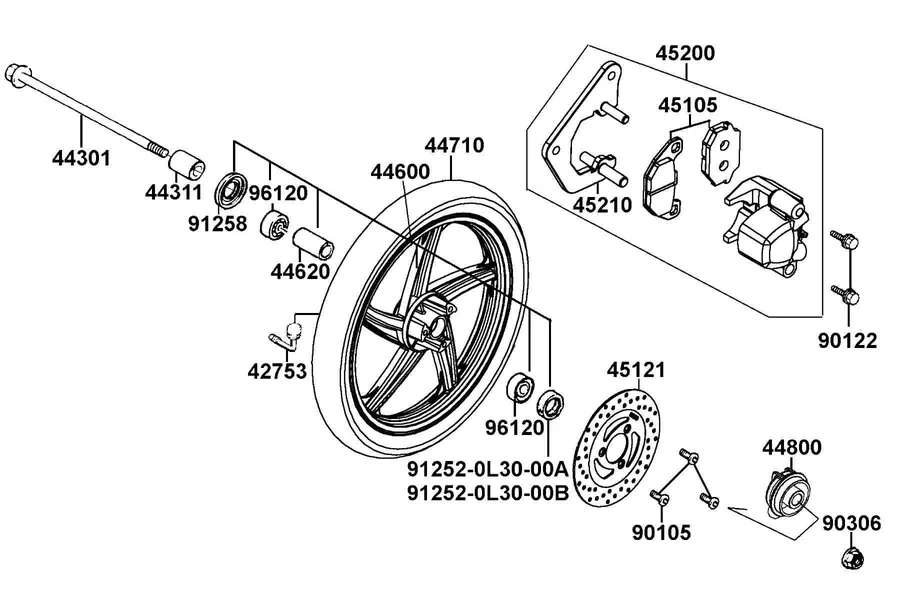 F07 Front Wheel parts diagram