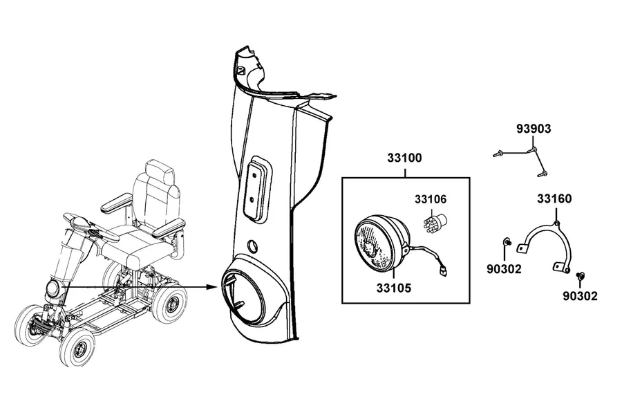 F12 Head Light parts diagram