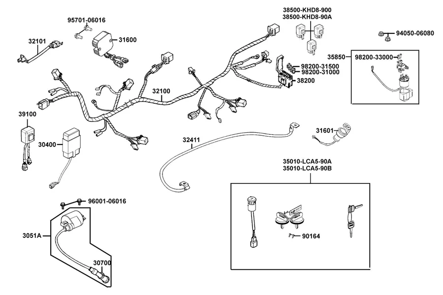 F20 Harness Wire parts diagram
