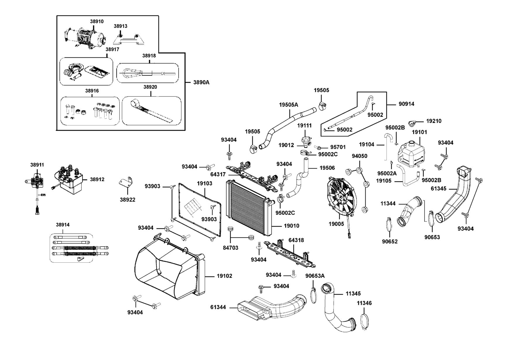 MXU 700i Prime(2018) Radiator parts diagram