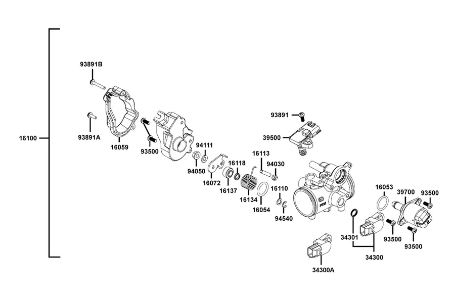 E10 Throttle Body, Assy. parts diagram