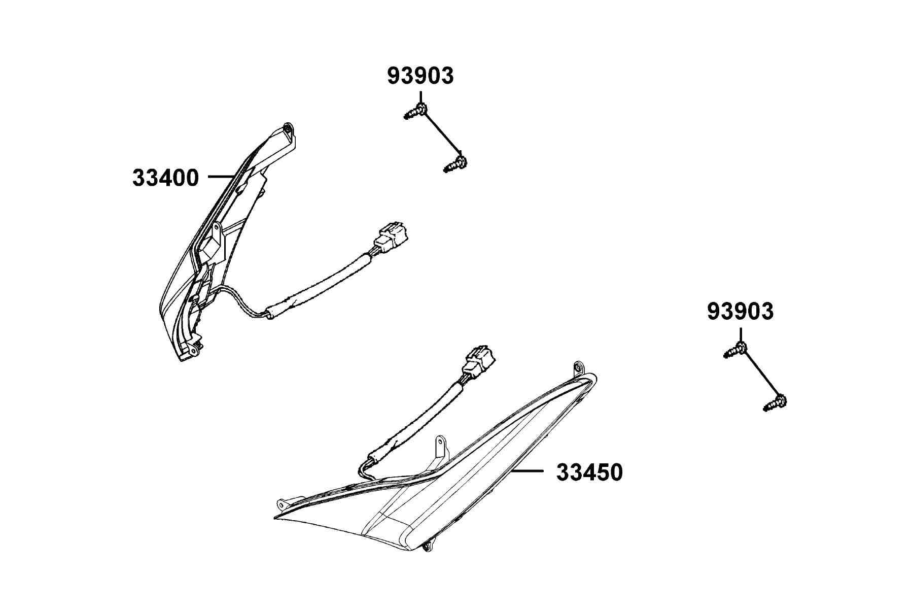 KYMCO XCITING R500I (2013+) Front Winker parts diagram