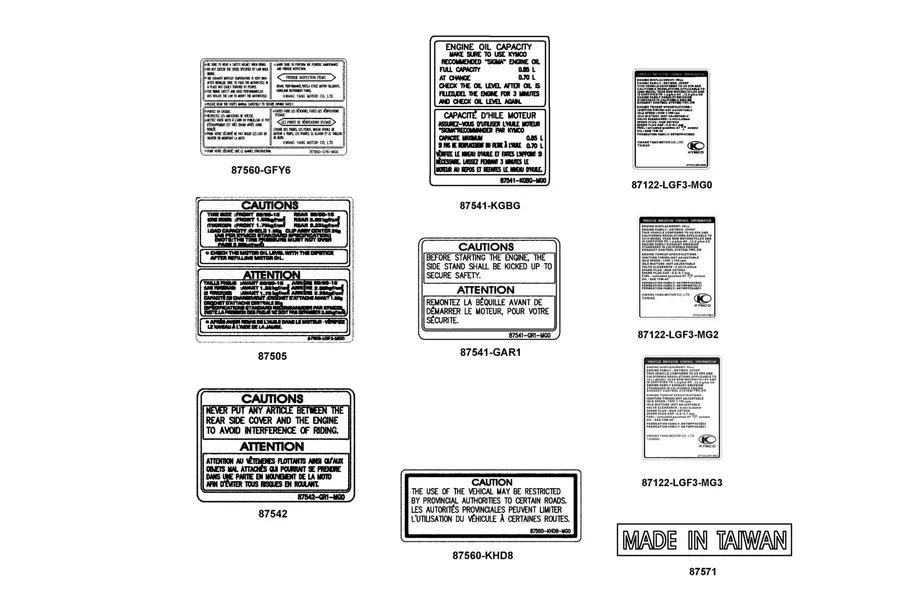 F23 Caution Label parts diagram