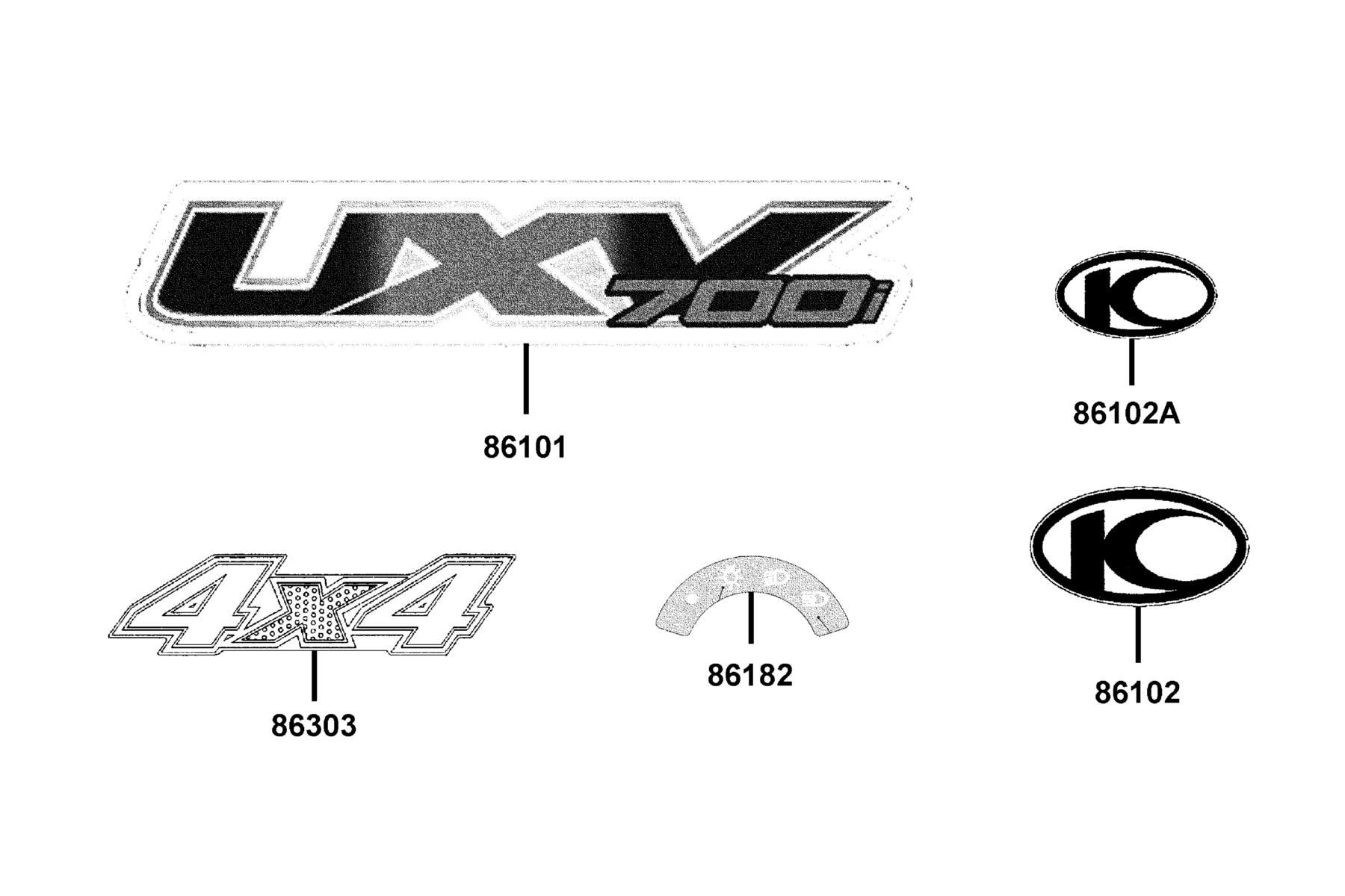 UXV 700i (2016~) Emblem ● Stripe parts diagram