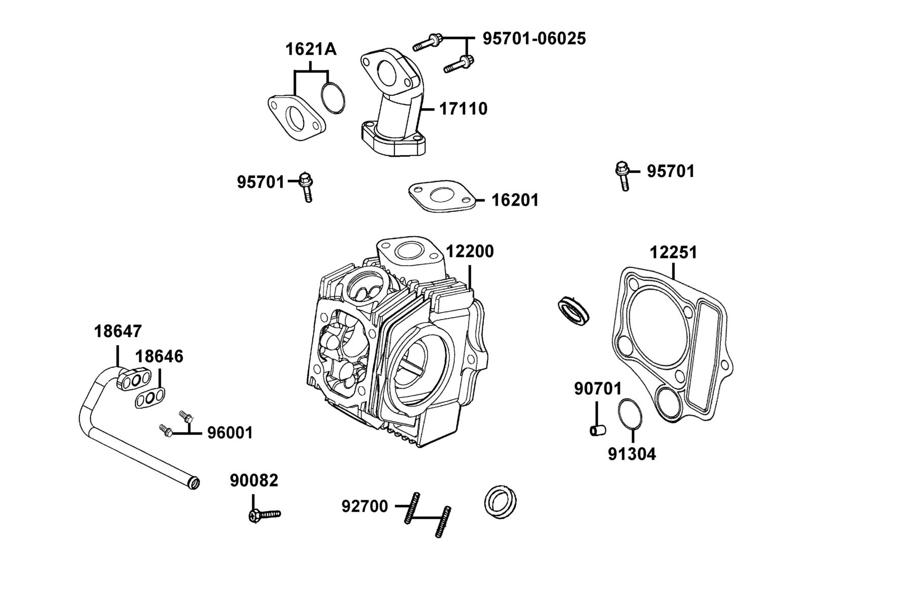 K-PIPE 125(2021) Cylinder Head parts diagram