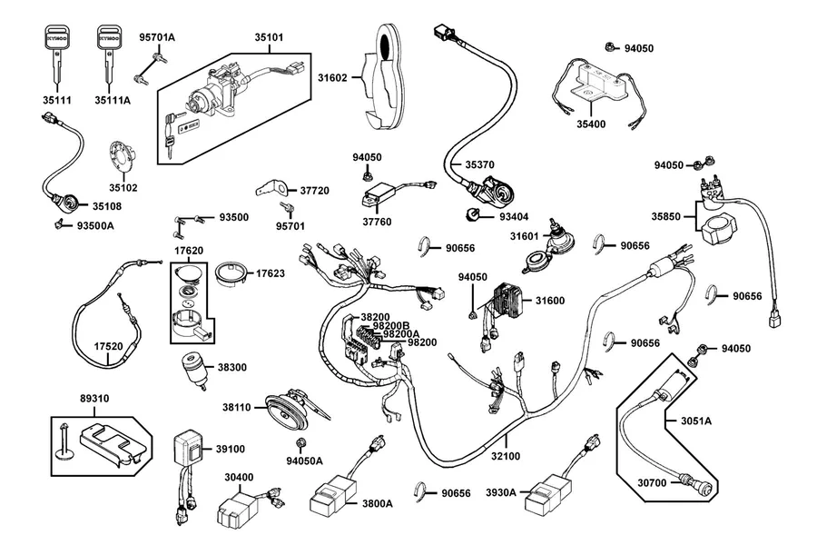 F19 Wire Harness parts diagram