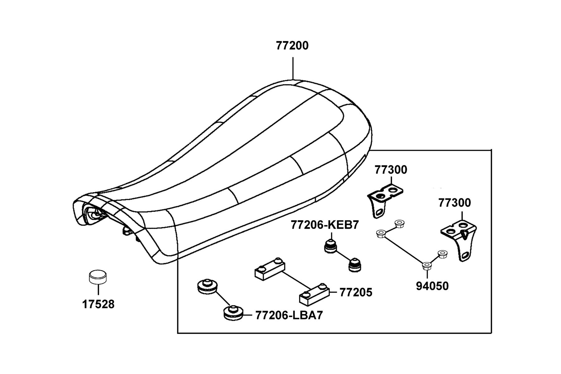 SPADE 150 FI(2018) Seat parts diagram