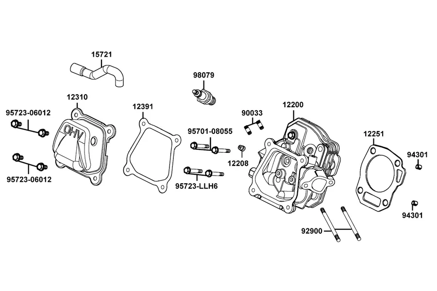 E01 Cylinder Head parts diagram