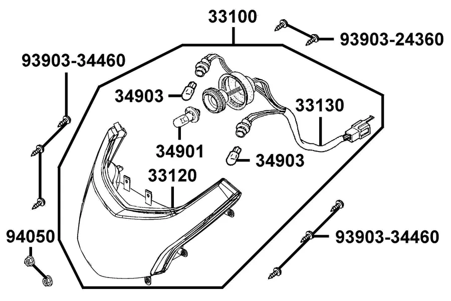 F01 Head Light parts diagram