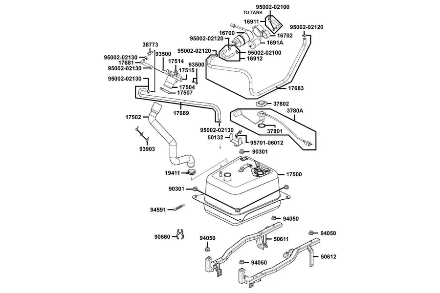 F10 Fuel Tank parts diagram