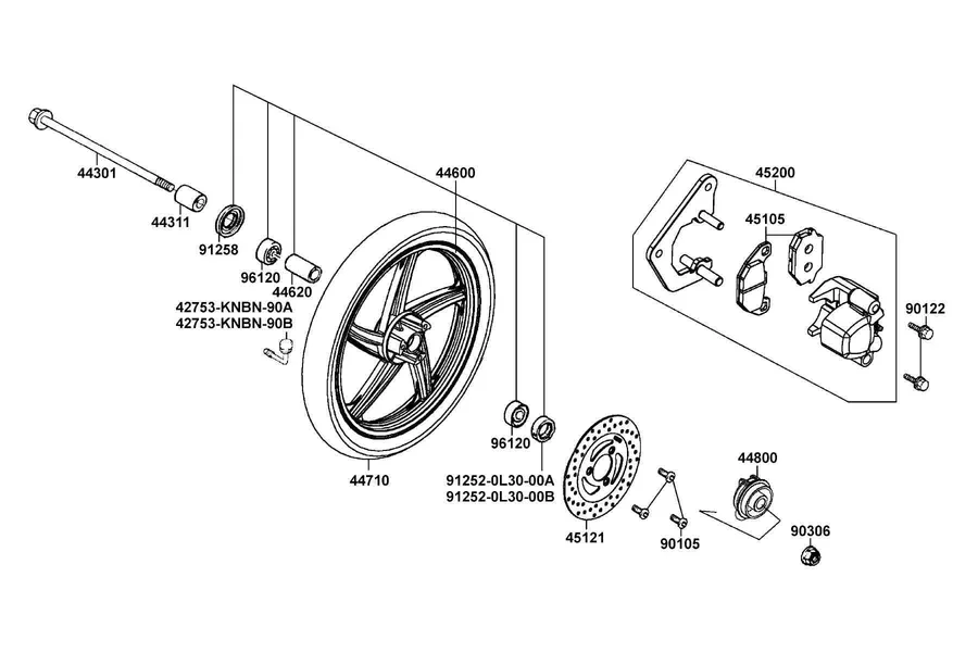 F07 Front Wheel parts diagram