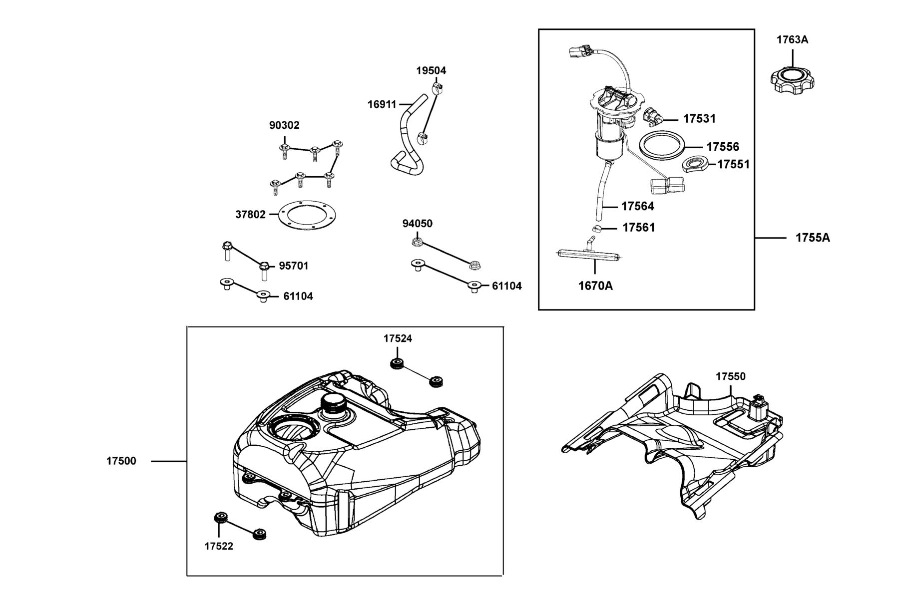MXU 500i(4X4/IRS) (2017~) Fuel Tank parts diagram