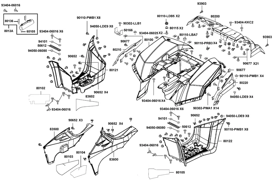 F12 Fender Rear parts diagram