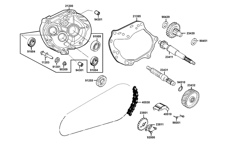E08 Transmission parts diagram