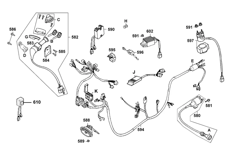 F19 Wire Harness parts diagram
