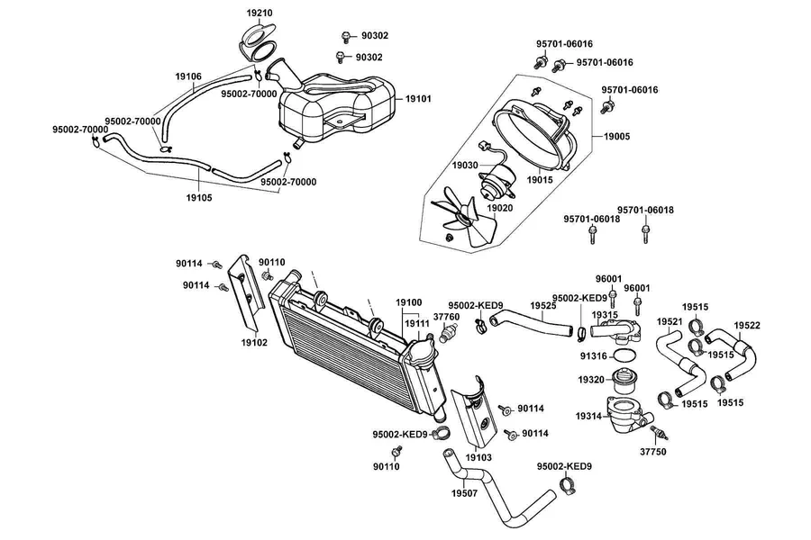 F29 Radiator parts diagram