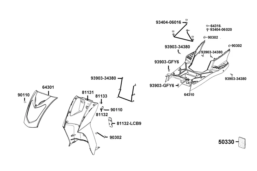 F05 Front Cover and Front Fender parts diagram