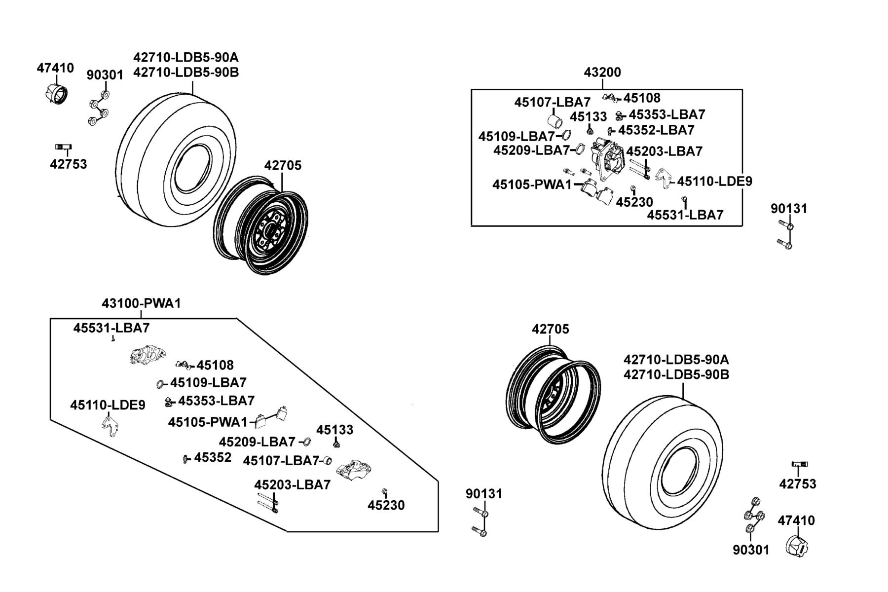 KYMCO MXU 500 (OFF ROAD) Rear Wheel parts diagram