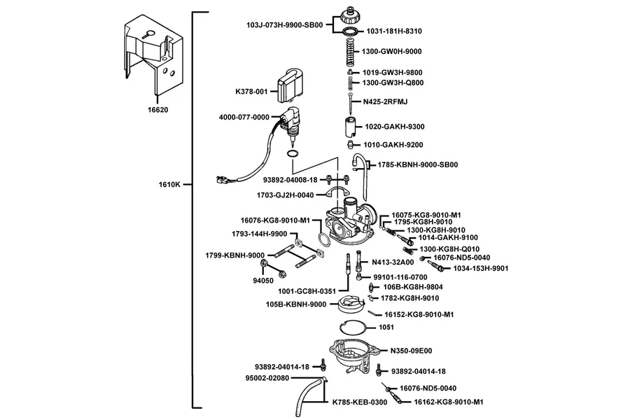 E11 Carburetor parts diagram