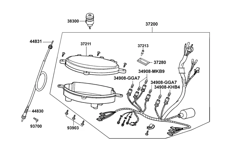 F02 Speedometer parts diagram