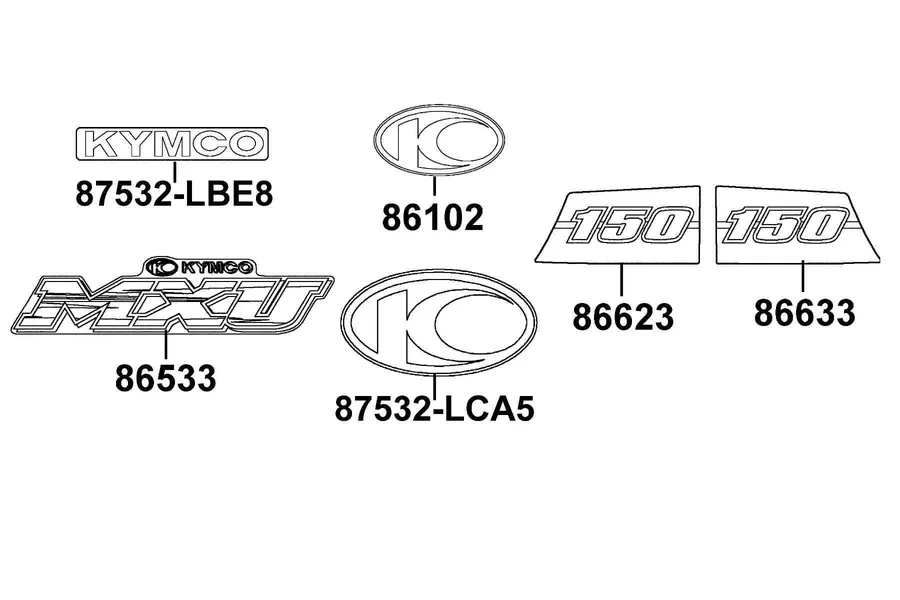 F20 Emblem and Stripe parts diagram