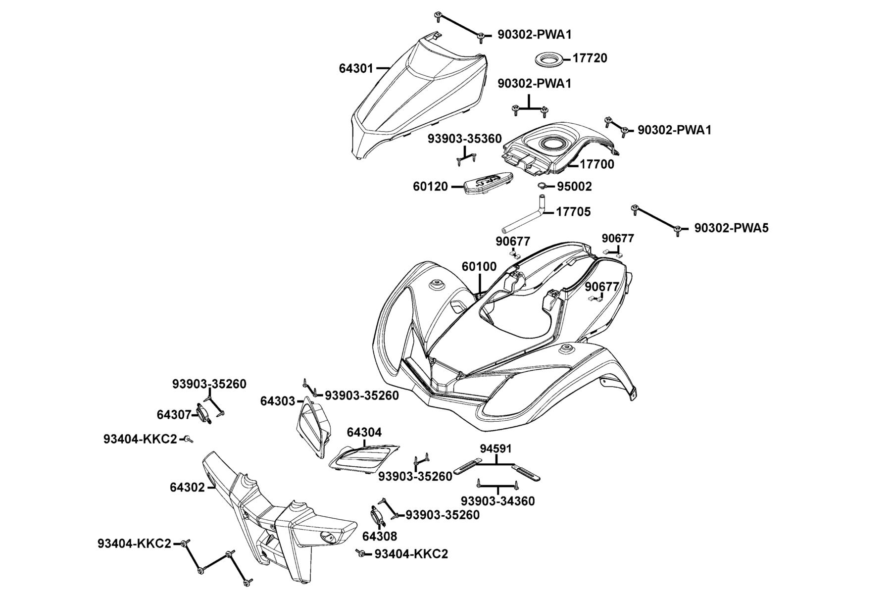 MXU 270(2021) Fender Front parts diagram