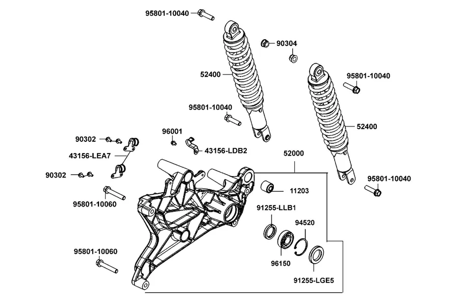 F16 Rr Cushion parts diagram