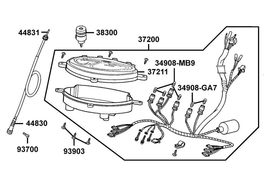 F02 Speedometer parts diagram