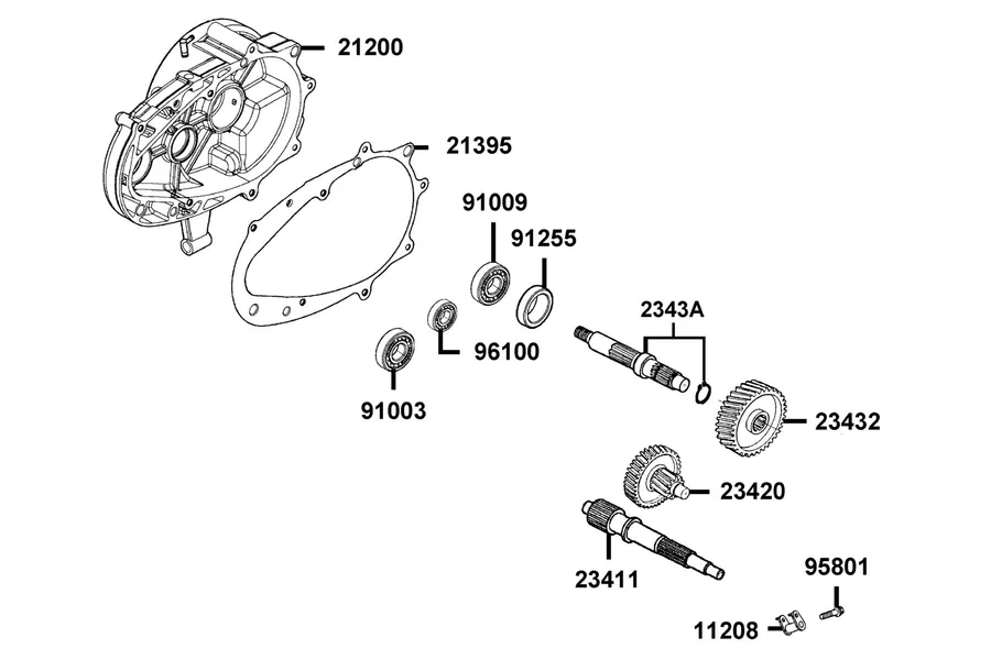 E08 Transmission parts diagram