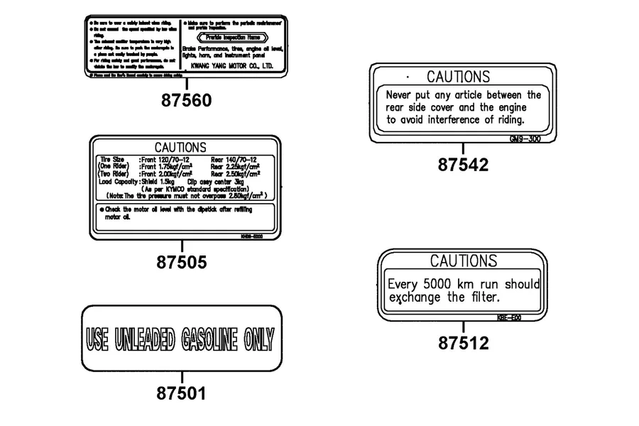 F23 Caution Lable parts diagram