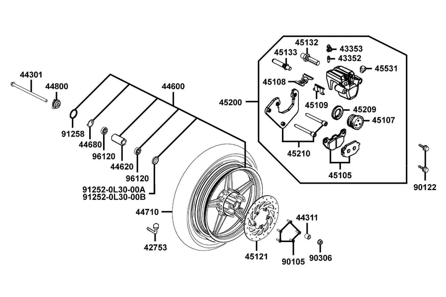 F07 Front Wheel parts diagram