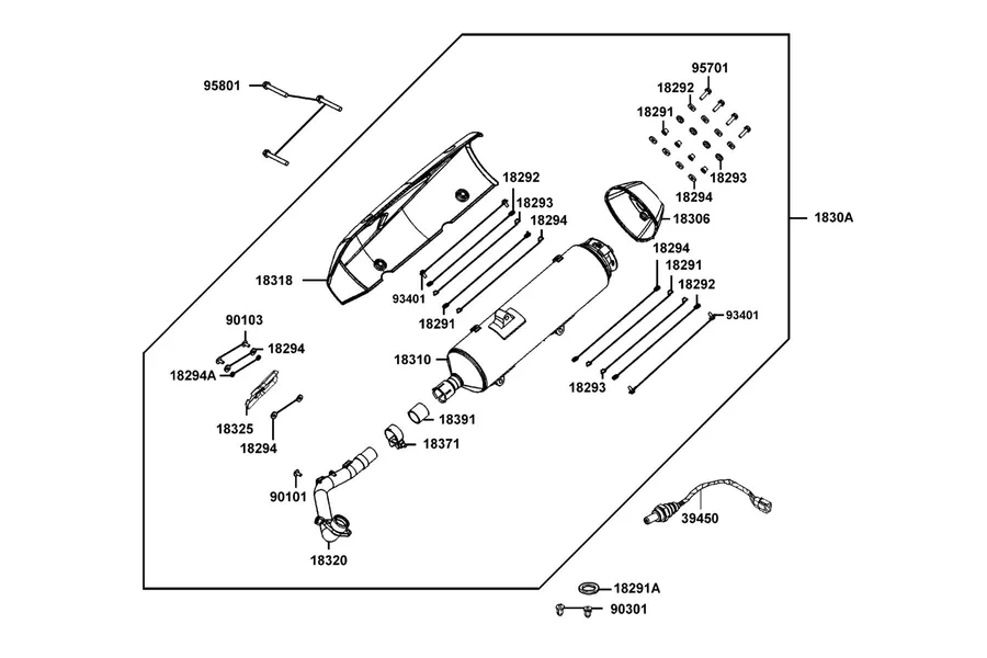 F14 Exhaust Muffler parts diagram