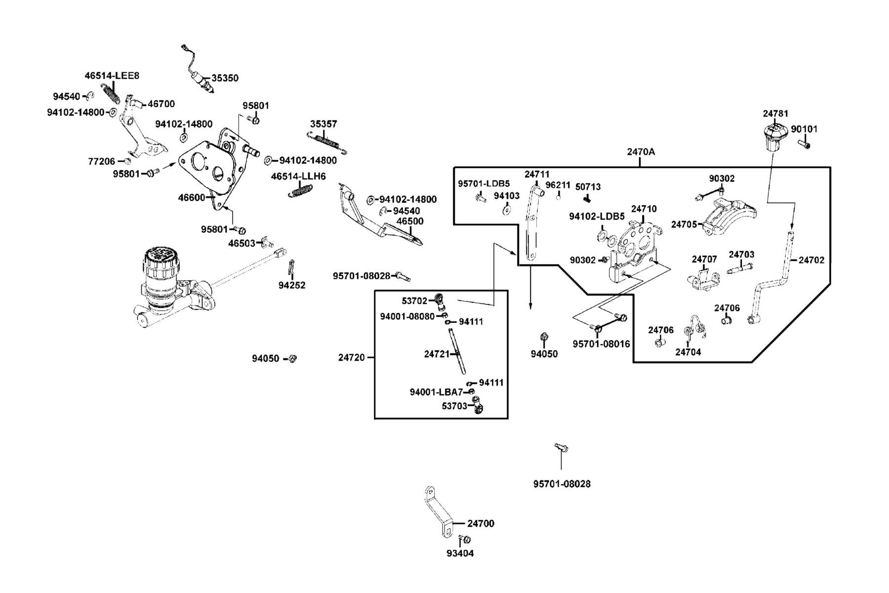 UXV 700i 2023MY Shifter Assy parts diagram